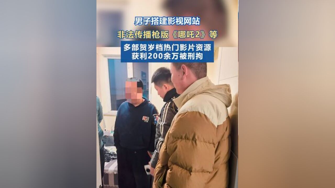 男子自建网站传播枪版哪吒2被刑拘