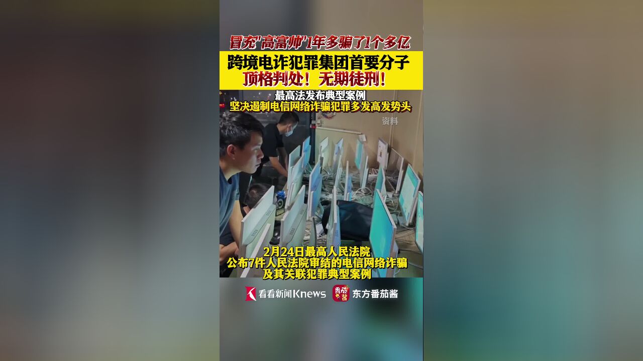 跨境电诈犯罪集团首要分子 顶格判处!无期徒刑!