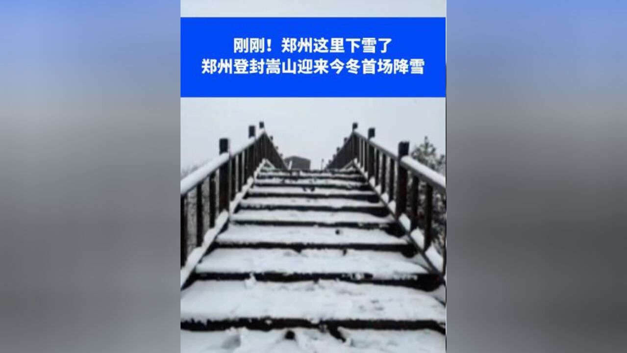 刚刚!郑州这里下雪了,郑州登封嵩山迎来今冬首场降雪④