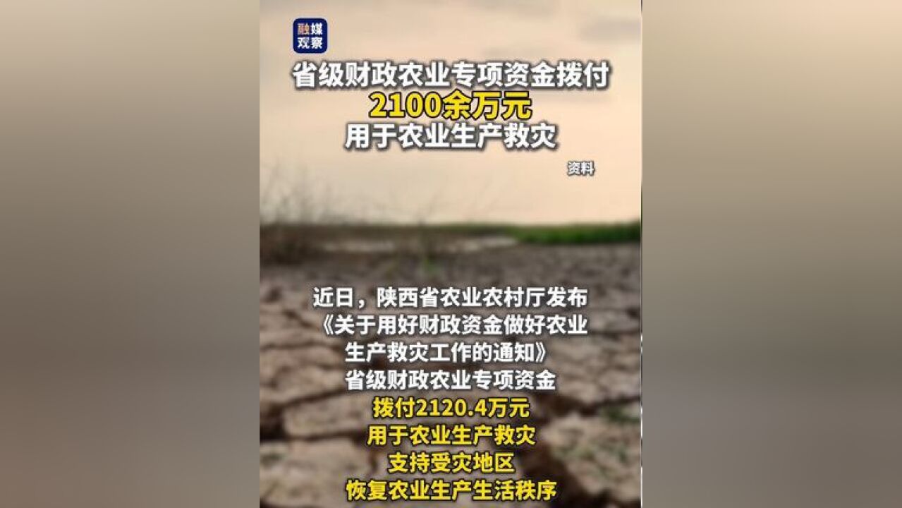 省级财政农业专项资金拨付2100余万元 用于农业生产救灾