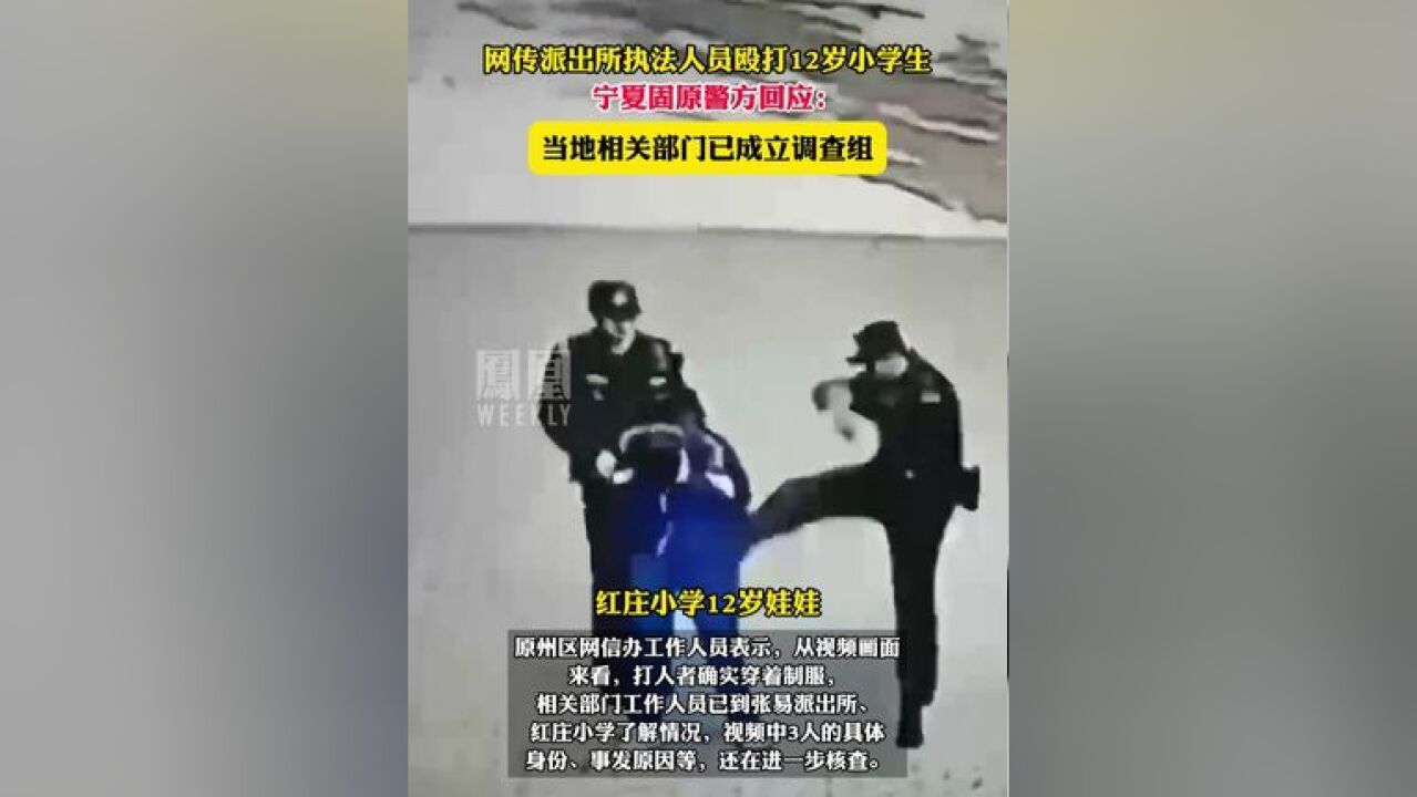 网传宁夏固原一派出所执法人员殴打12岁小学生,警方回应:当地已成立调查组核查