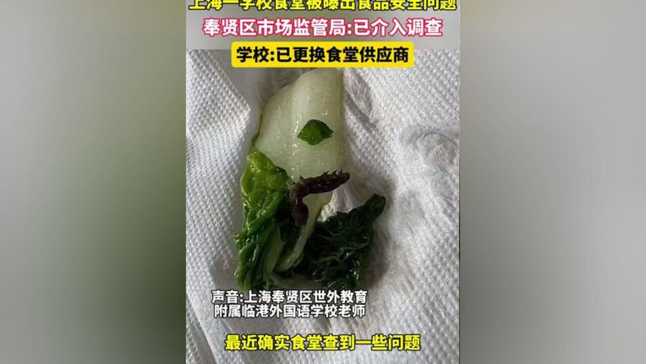 青菜里吃出虫子、包装豆腐皮已经过期、馒头的保质期被更改……近日,上海奉贤区世外教育附属临港外国语学校食堂被曝出食品安全问题