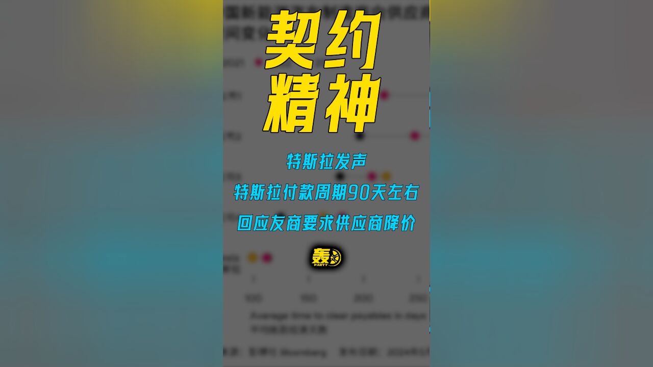 特斯拉付款周期90天左右,回应友商要求供应商降价