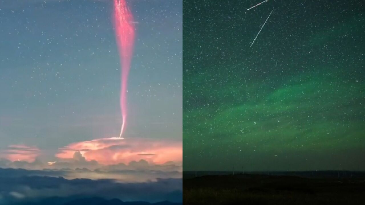 英仙座流星雨迎极大值,多地肉眼可见 有摄像师拍到“红色精灵”闪电