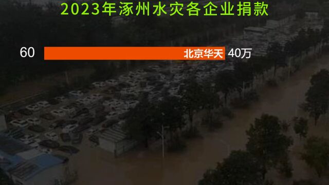 河北省涿州水灾,各大企业捐款排名