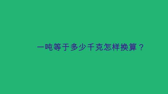 一吨等于多少千克怎样换算?