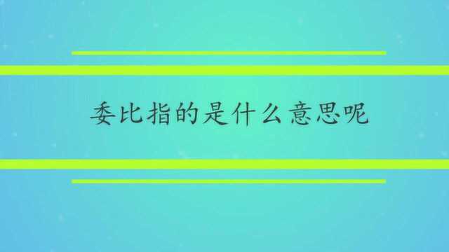 委比指的是什么意思呢