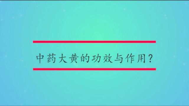 中药大黄的功效与作用?