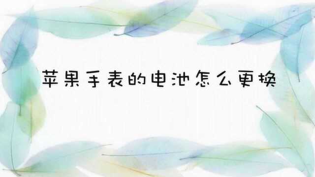 苹果手表的电池怎么更换?