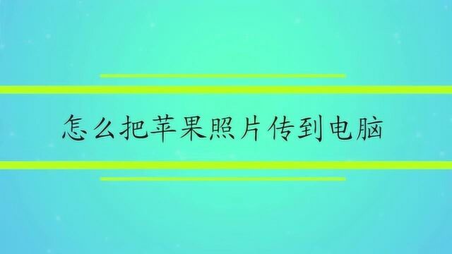 怎么把苹果照片传到电脑