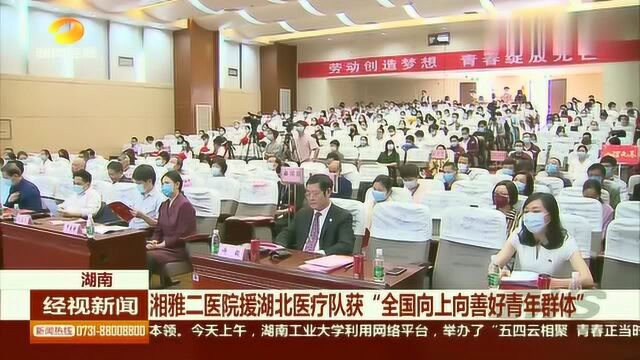 湘雅二医院援湖北医疗队获“全国向上向善好青年群体”