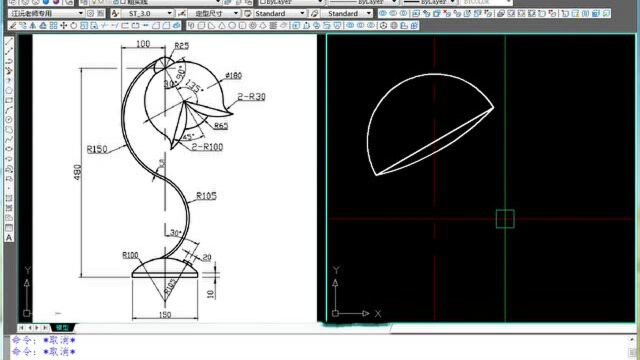 CAD练习图讲解,教你用CAD画食人花,能学到很多网上没有的小技巧