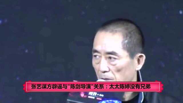 张艺谋工作室发声明辟谣,否认与陈剑导演关系:太太陈婷没有兄弟