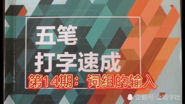 五笔字型输入法第14期,二~四字词组,还有五字以上词组怎么输入