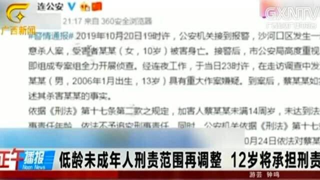 低龄未成年刑责范围再调整,12岁将承担刑责