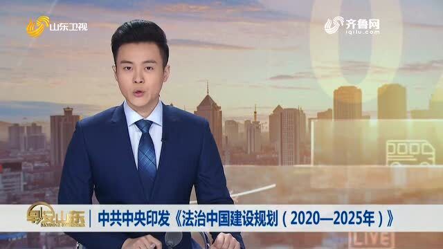 中共中央印发《法治中国建设规划(2020—2025年)》