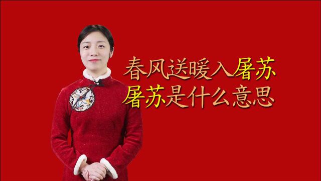 爆竹声中一岁除,春风送暖入屠苏,“屠苏”是何意?