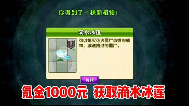 植物大战僵尸二:花巨资氪金,并获取新植物滴水冰莲!