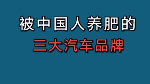 被中国人养活的三大汽车品牌