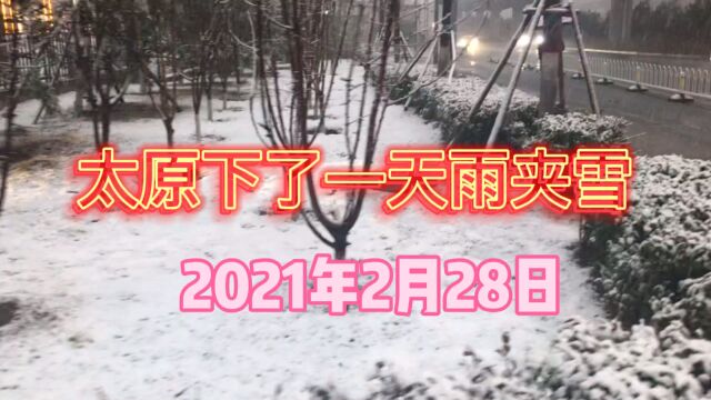 今天太原的雨夹雪下的好大