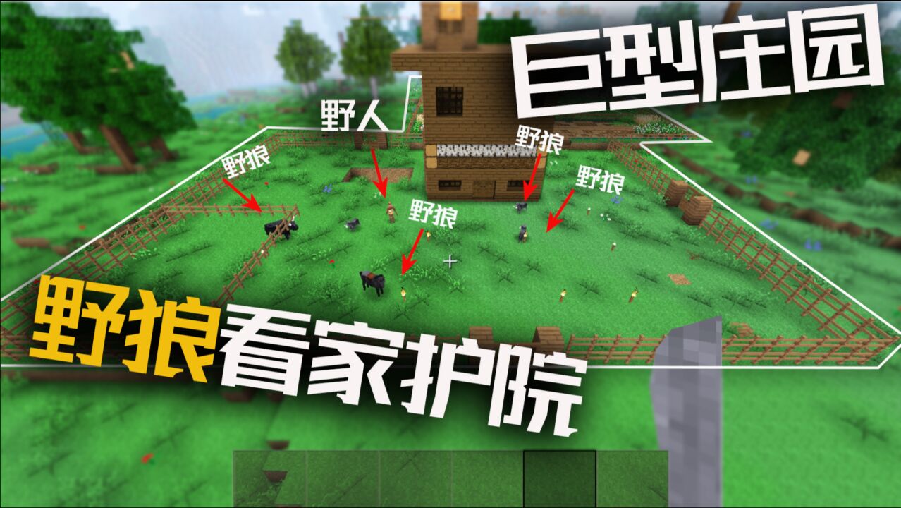 生存战争MOD生存46:建了个800平米的庄园,驯服9只野狼看家护院