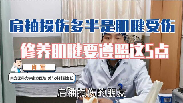 肩膀痛多半是肩袖损伤,休养肌腱很关键!骨科医生给出5点建议