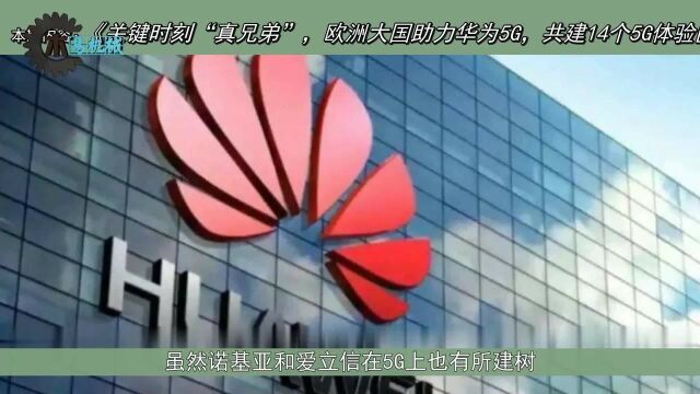 关键时刻“真兄弟”,欧洲大国助力华为5G,共建14个5G体验区