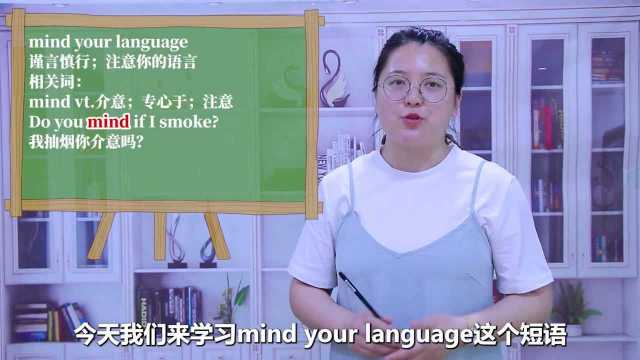 一分钟一词汇,短语mind your language你知道它是什么意思吗