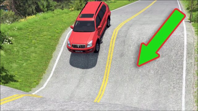 BeamNG:不看路的老司机开车径直冲向超大深坑,好舒适的画面11