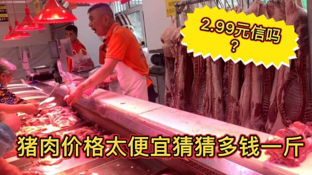 黑龙江哈尔滨猪肉价格大跌太便宜了!猜猜多少钱一斤?看完别吃惊