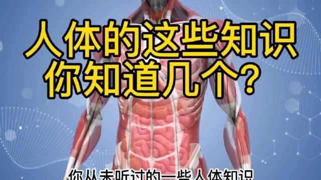 人体的这些知识你知道几个?