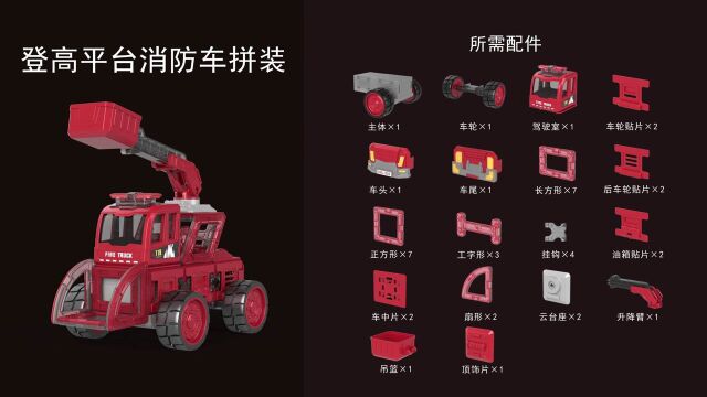 蛋宝了磁力片消防车登高平台消防车