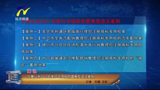 【资讯】宁夏公布2021年度打击侵权假冒典型违法案例