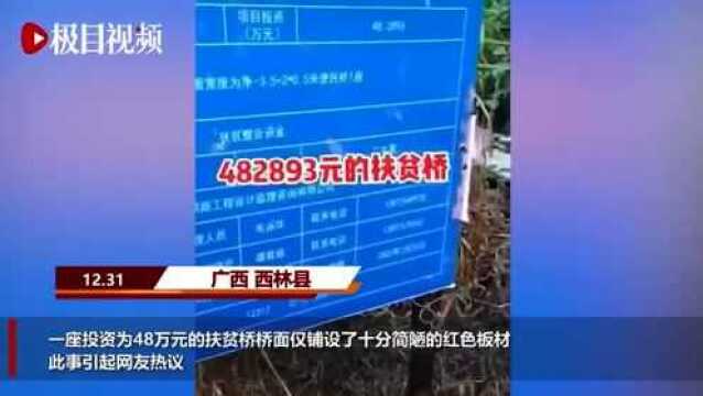 广西48万元扶贫桥仅木板搭建?官方澄清