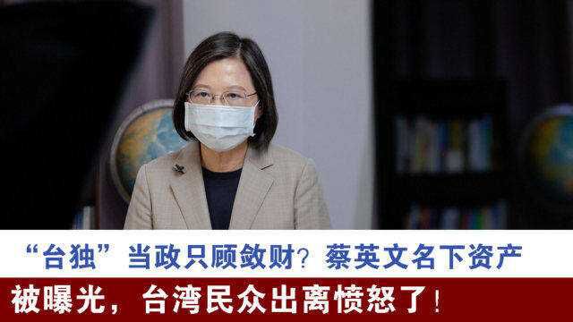 “台独”当政只顾敛财?蔡英文名下资产被曝光,台湾民众出离愤怒了!