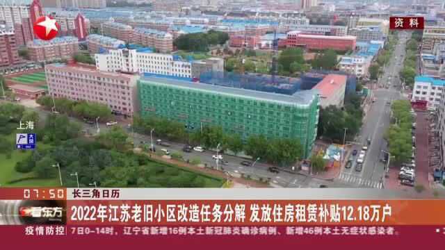 长三角日历 2022年江苏老旧小区改造任务分解 发放住房租赁补贴12.18万户