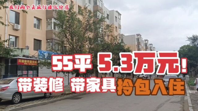 55平5.3万元一套,带装修带家具 拎包入住,楼下50是市场