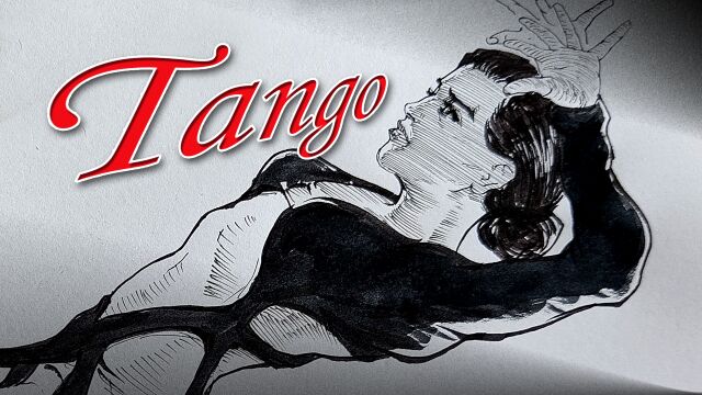 Tango情人间秘舞的魄力 速写探戈 钢笔画 插画