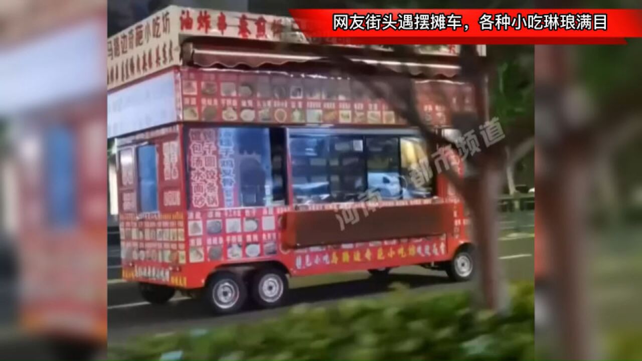 网友街头遇摆摊车,各种小吃琳琅满目,网友:满汉全席车