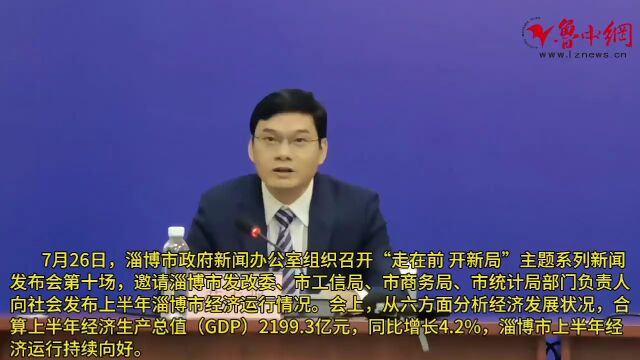 权威发布| 上半年淄博市GDP同比增长4.2% 经济运行持续向好