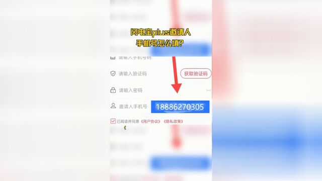 闪电宝plus邀请人手机号怎么填?