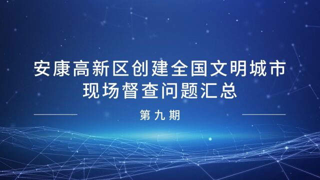 安康高新区创文现场督查问题汇总(九)