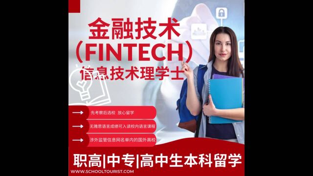 金融科技(FINTECH)学什么?计算机专业|职高中专高中生大学留学