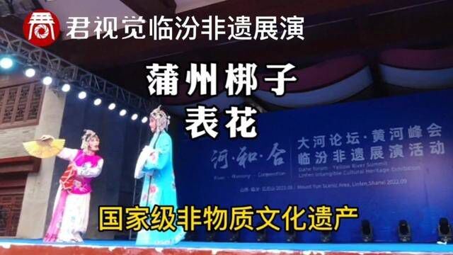 蒲州梆子国家级非物质文化遗产,亮相大河论坛黄河峰会#戏曲 #弘扬戏曲文化 #国粹 #弘扬戏曲 #戏曲表演 #青年戏曲传播者