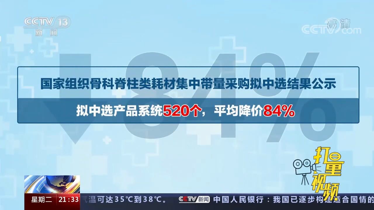 平均降价84%!脊柱类耗材集采拟中选结果出炉