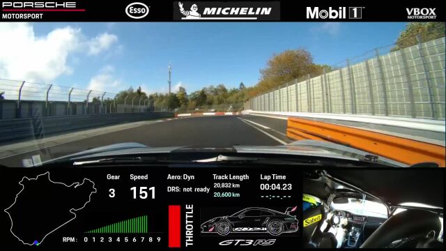 Onboard the Porsche 911 GT3 RS N㼲burgring lap