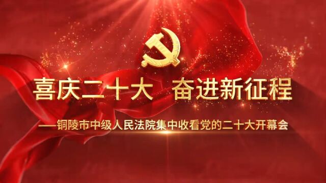 铜陵市中级人民法院:集中收看党的二十大开幕会