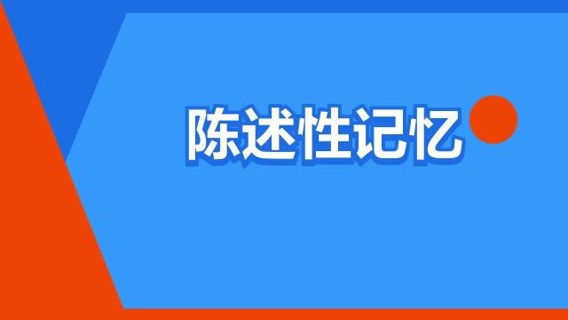 “陈述性记忆”是什么意思?