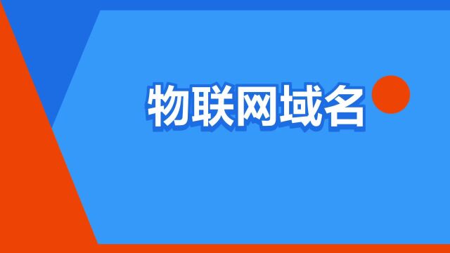 “物联网域名”是什么意思?