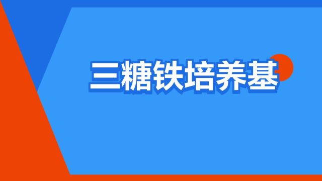 “三糖铁培养基”是什么意思?